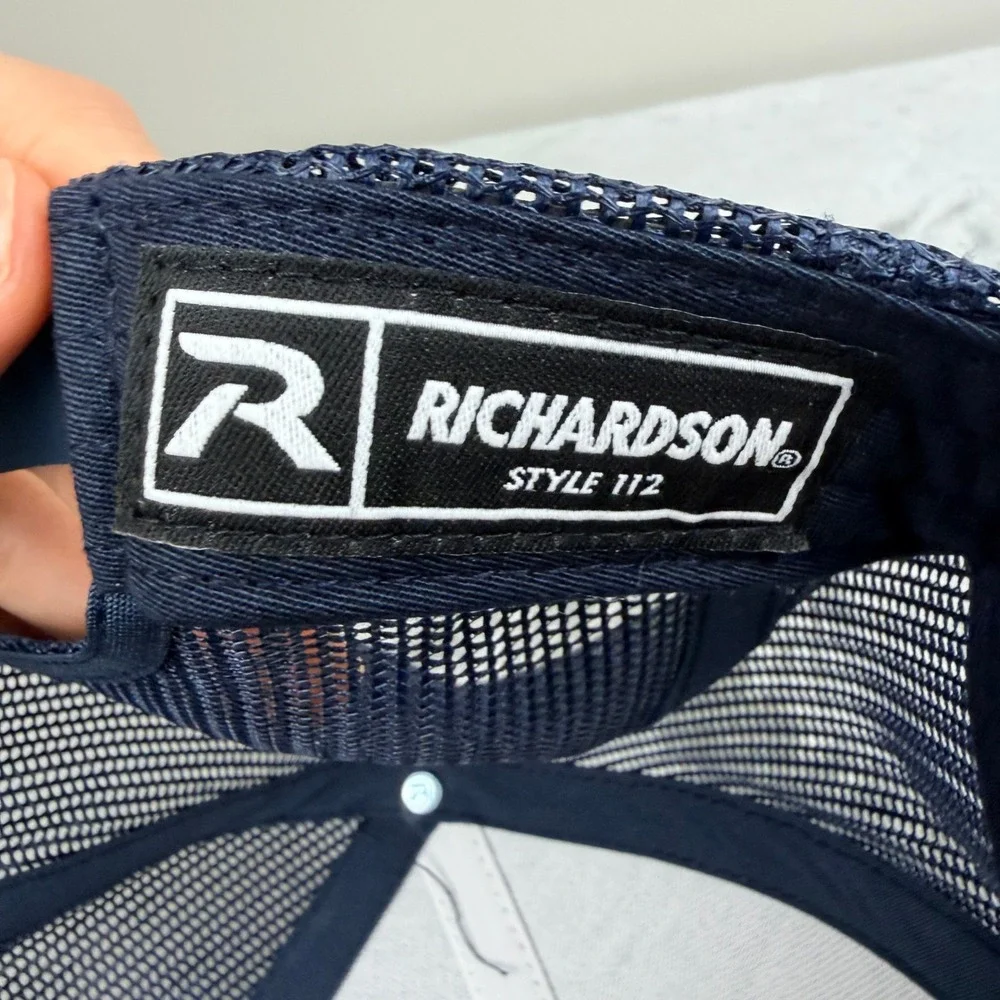 Richardson 112 Trucker Hat Southern Ag Gray Navy Blue Mesh‎ Snapback Cap